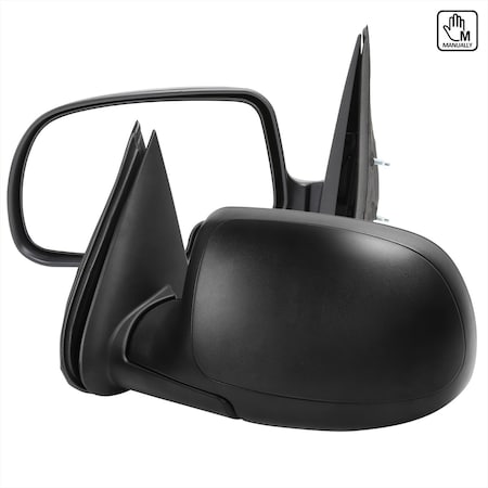 Spec-D Tuning MANUAL SIDE MIRRORS MATE BLACK, 2PK RMV-SIV99M-FS
